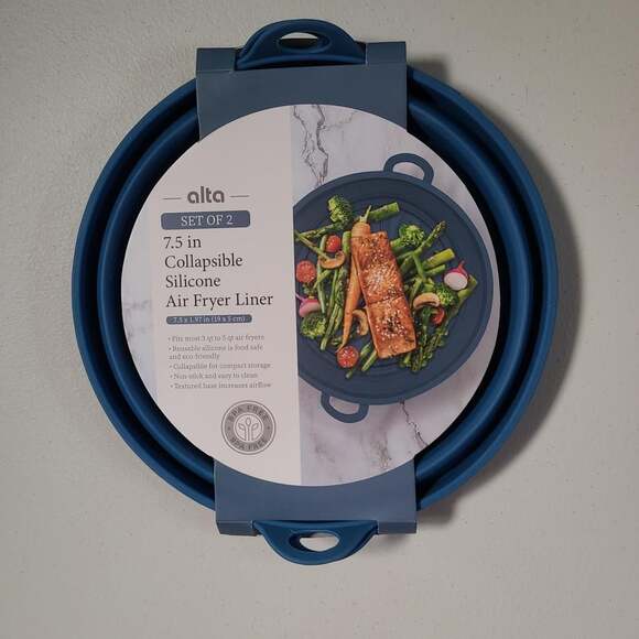 ALTA Other - Air Fryer Silicone Liners Collapsible Blue 7.5in  Round - 2
